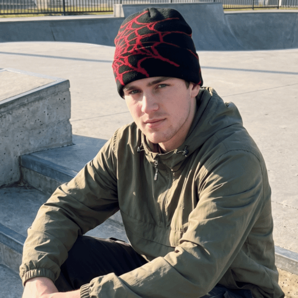 Beanie Cuffed Knit - Хип-хоп шапка-бини с мягким узором паутины,